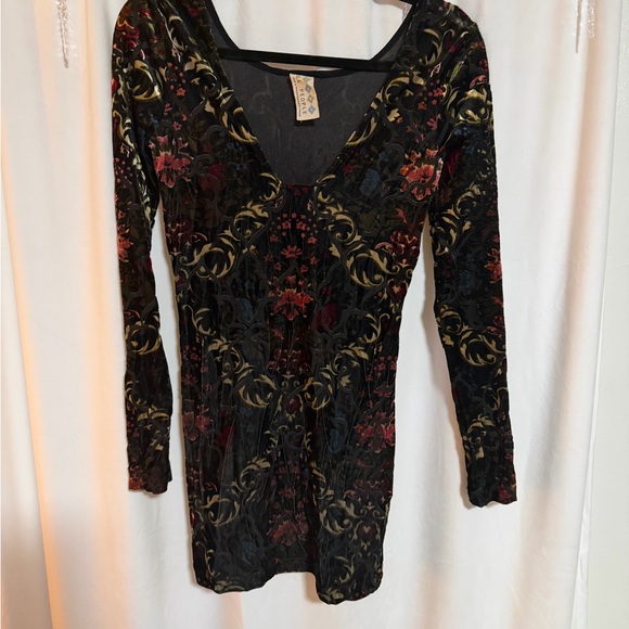 Free People Multicolor Floral Velvet Dress - Picture 2 of 4